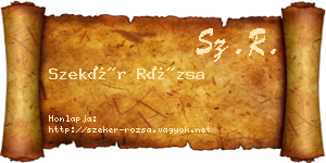 Szekér Rózsa névjegykártya